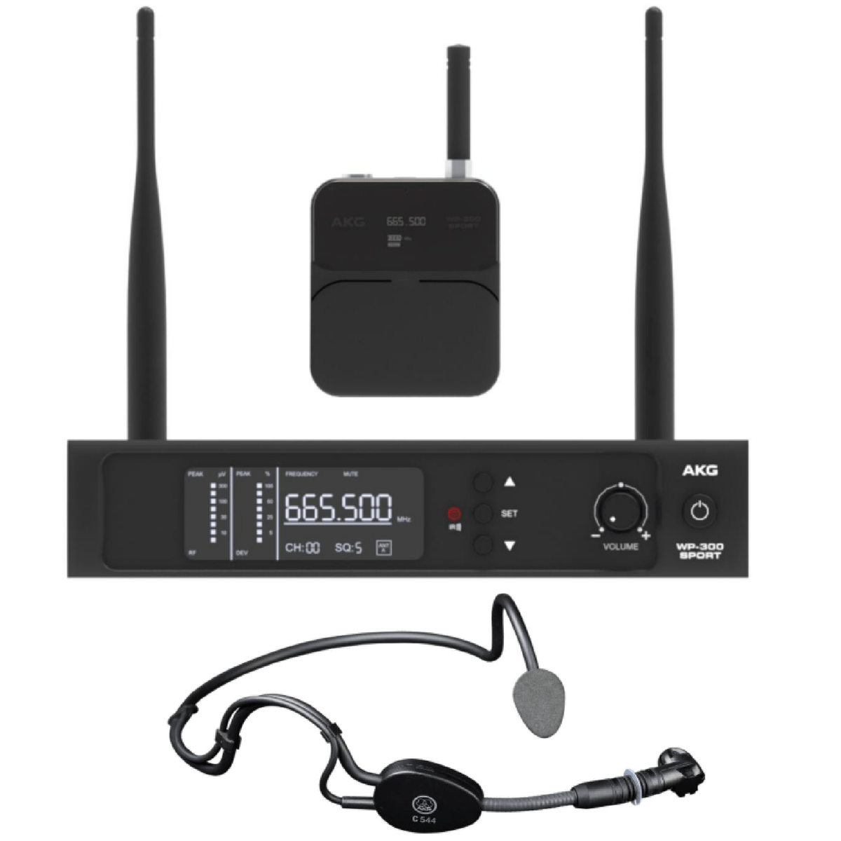 Microfone Sem Fio Headset 100 Canais WP-300 SPORT - AKG-6